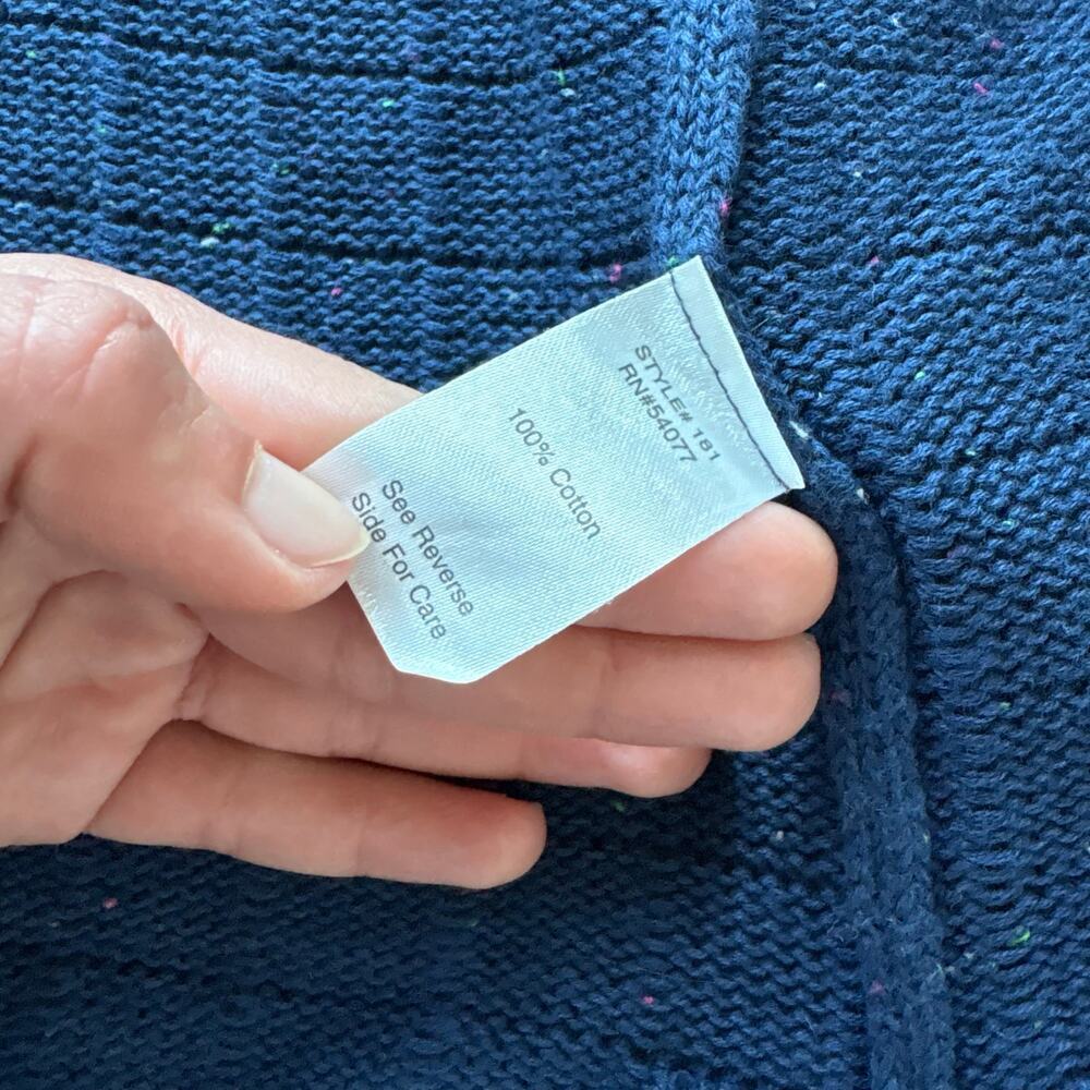 Cabi Long Blue Cotton Knit Cardigan - Picture 4 of 4